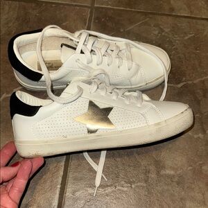 Vintage Havana White and Black Sneakers with Gold Star